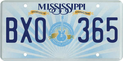 MS license plate BXO365
