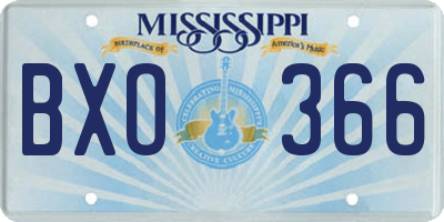 MS license plate BXO366