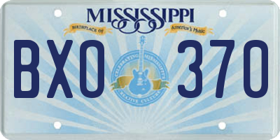 MS license plate BXO370