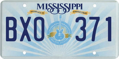 MS license plate BXO371