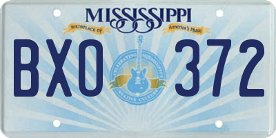 MS license plate BXO372