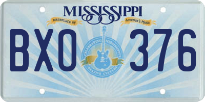 MS license plate BXO376