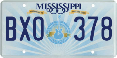 MS license plate BXO378