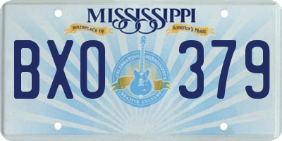 MS license plate BXO379