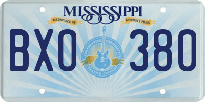 MS license plate BXO380