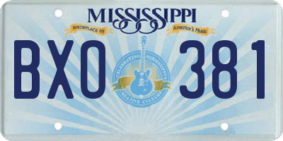 MS license plate BXO381