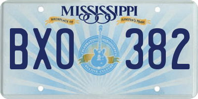 MS license plate BXO382