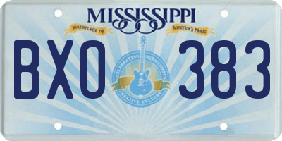 MS license plate BXO383