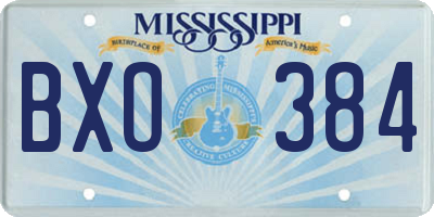 MS license plate BXO384