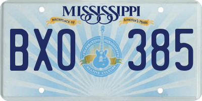 MS license plate BXO385