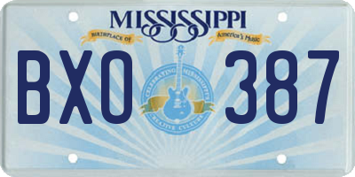 MS license plate BXO387