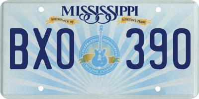 MS license plate BXO390