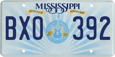 MS license plate BXO392