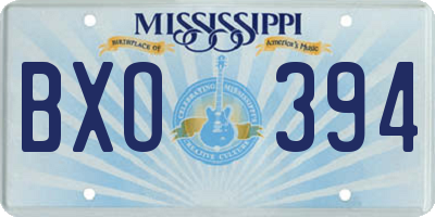 MS license plate BXO394