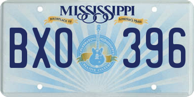 MS license plate BXO396