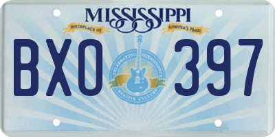 MS license plate BXO397