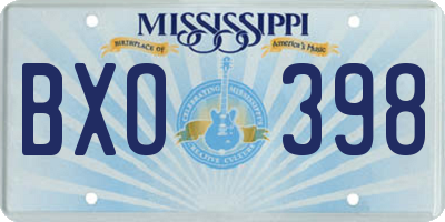 MS license plate BXO398