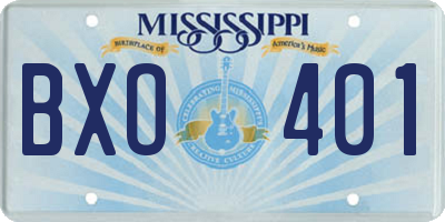 MS license plate BXO401