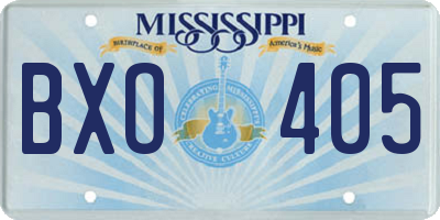 MS license plate BXO405
