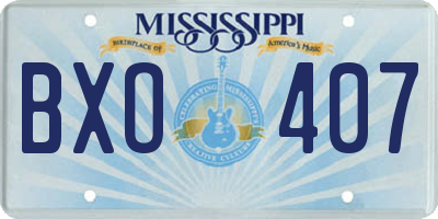 MS license plate BXO407