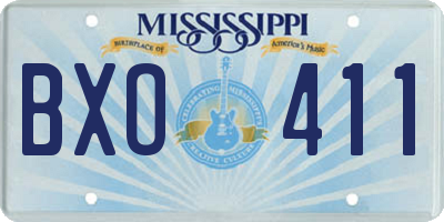 MS license plate BXO411