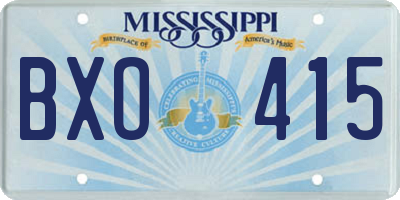 MS license plate BXO415