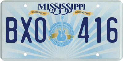 MS license plate BXO416