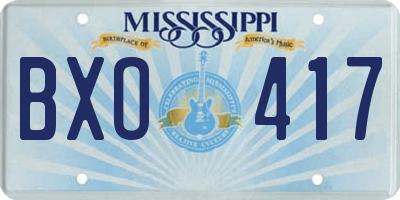 MS license plate BXO417