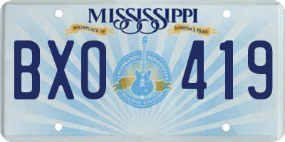 MS license plate BXO419