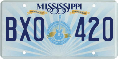MS license plate BXO420