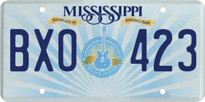 MS license plate BXO423