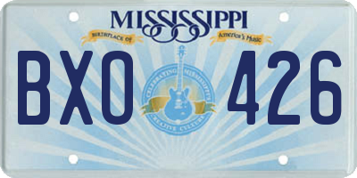 MS license plate BXO426