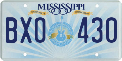 MS license plate BXO430