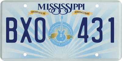 MS license plate BXO431
