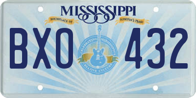 MS license plate BXO432