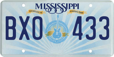 MS license plate BXO433
