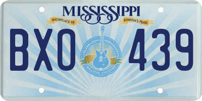 MS license plate BXO439