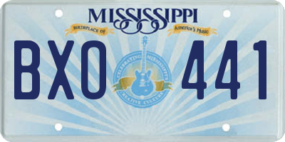 MS license plate BXO441