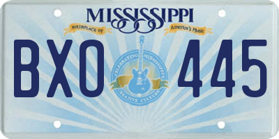 MS license plate BXO445