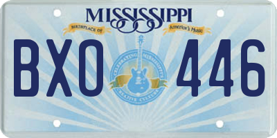 MS license plate BXO446