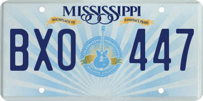MS license plate BXO447