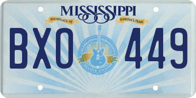 MS license plate BXO449