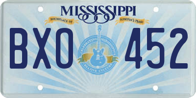 MS license plate BXO452