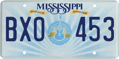 MS license plate BXO453