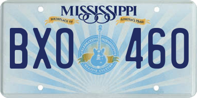 MS license plate BXO460