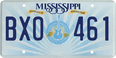 MS license plate BXO461