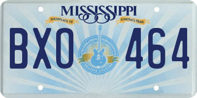 MS license plate BXO464