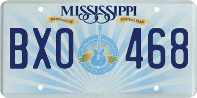 MS license plate BXO468