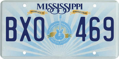 MS license plate BXO469