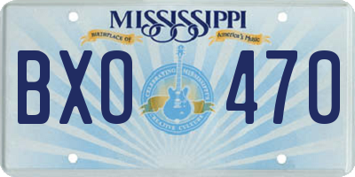 MS license plate BXO470